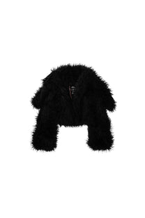 FURRY COAT - BLACK