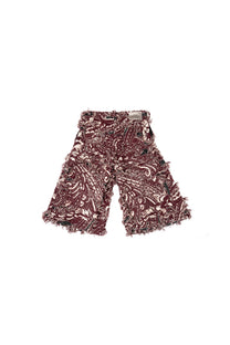BURGUNDY JACQUARD JORT