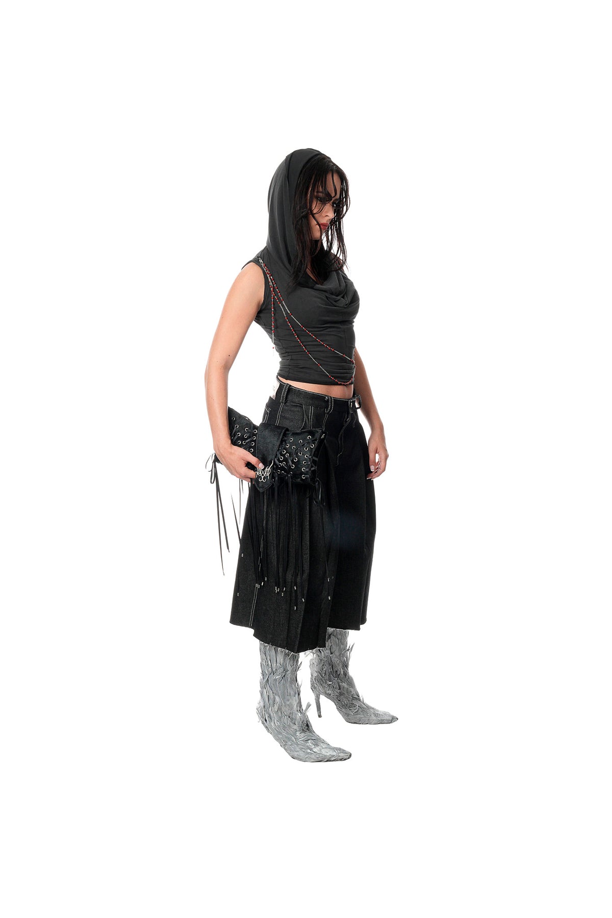 ROSARY SKIN TOP - BLACK