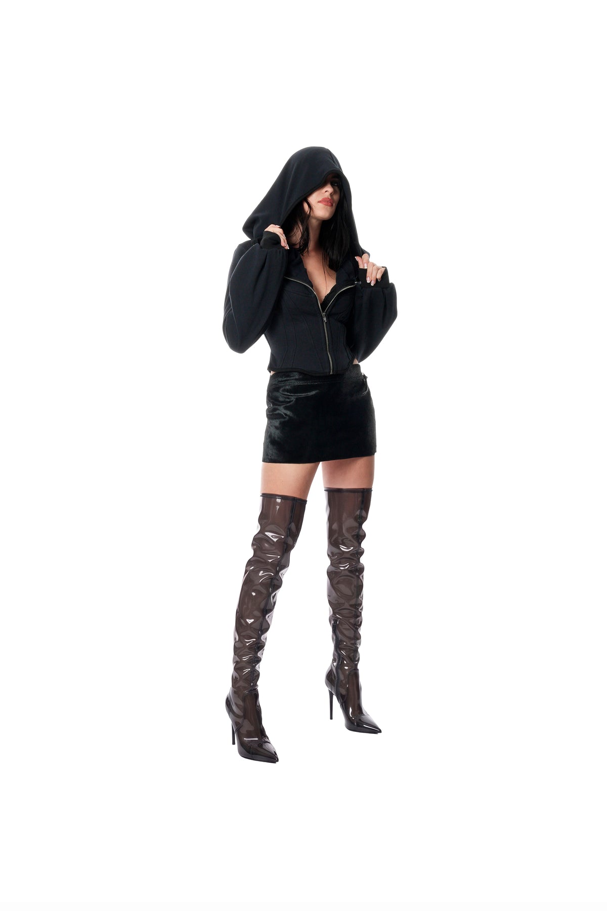 HOODIE CORSET - BLACK
