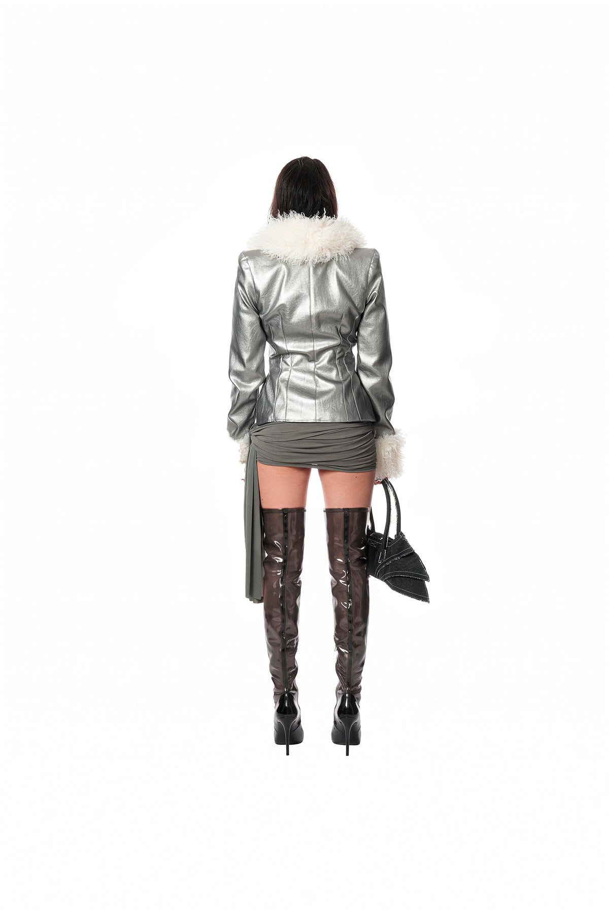 ECLIPSE LEATHER JACKET - SILVER