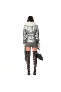 ECLIPSE LEATHER JACKET - SILVER
