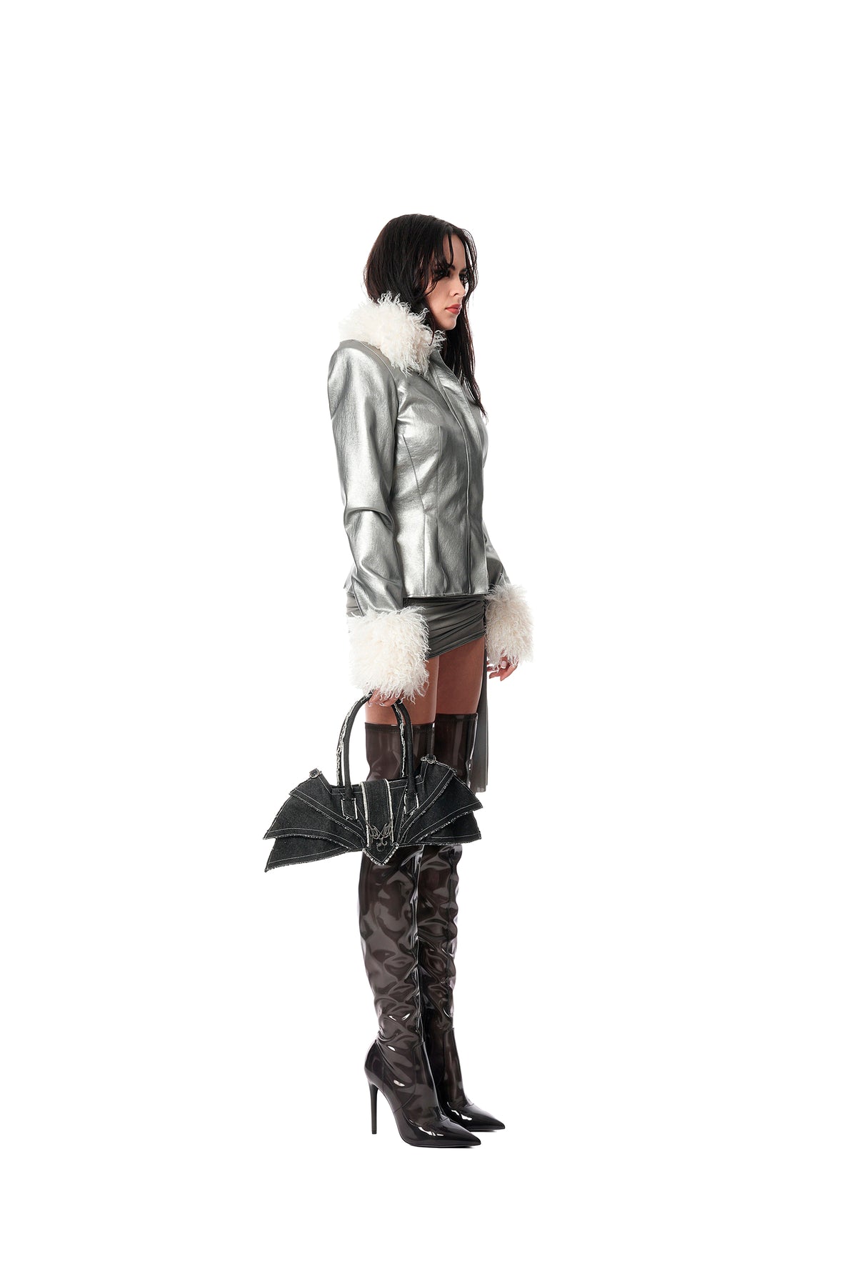 ECLIPSE LEATHER JACKET - SILVER