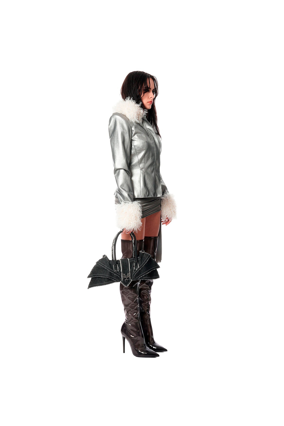 ECLIPSE LEATHER JACKET - SILVER