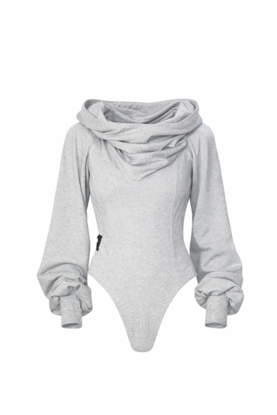 GREY CORSET HOODIE