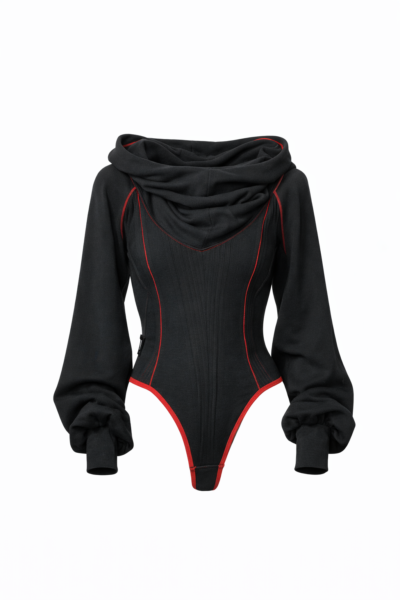 NOIR CORSET HOODIE