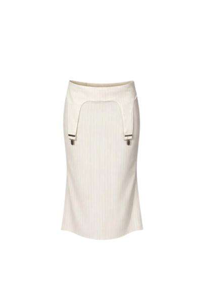 CHALKSTRIPPED GARTER SKIRT