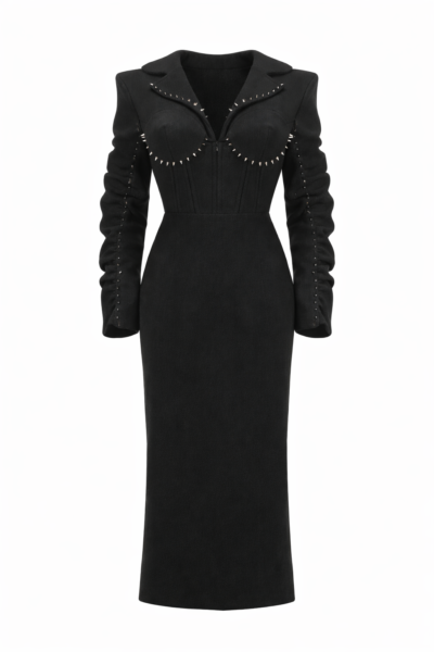 NOIR STUDDED DRESS